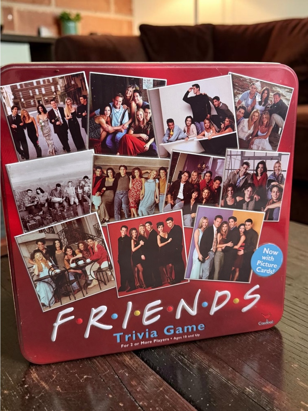 FRIENDS Trivia Game Tin – Red Photo Collage Design